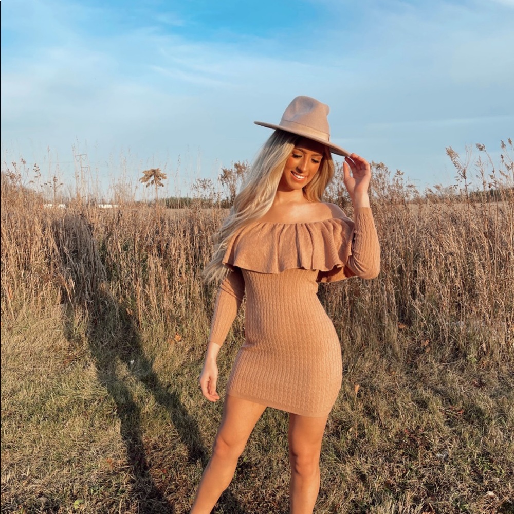 Off the shoulder sweater dress